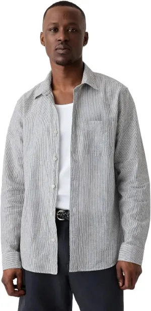 GAP Men's Linen Long Sleeve Shirt Standard Fit