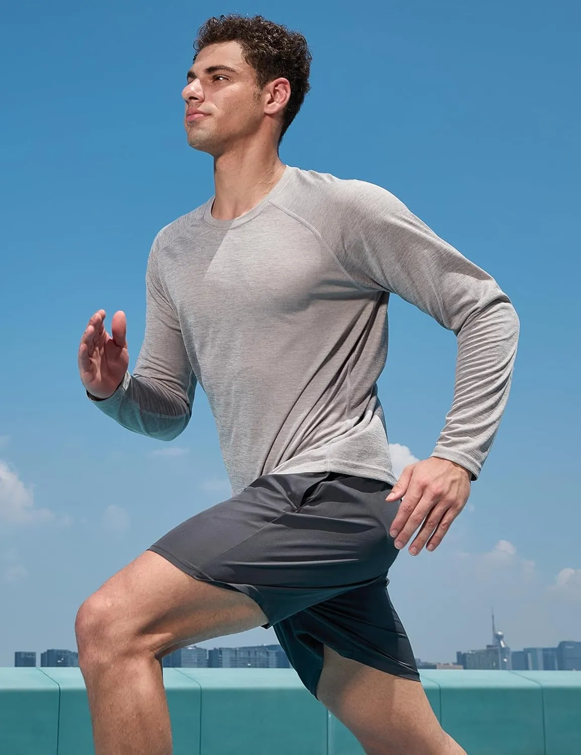 Men's Active Casual Long Sleeve Shirts Lightweight Dry Fit Workout Running Athletic Comfortable T-Shirts