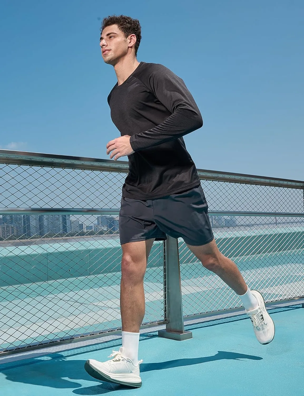 Men's Active Casual Long Sleeve Shirts Lightweight Dry Fit Workout Running Athletic Comfortable T-Shirts