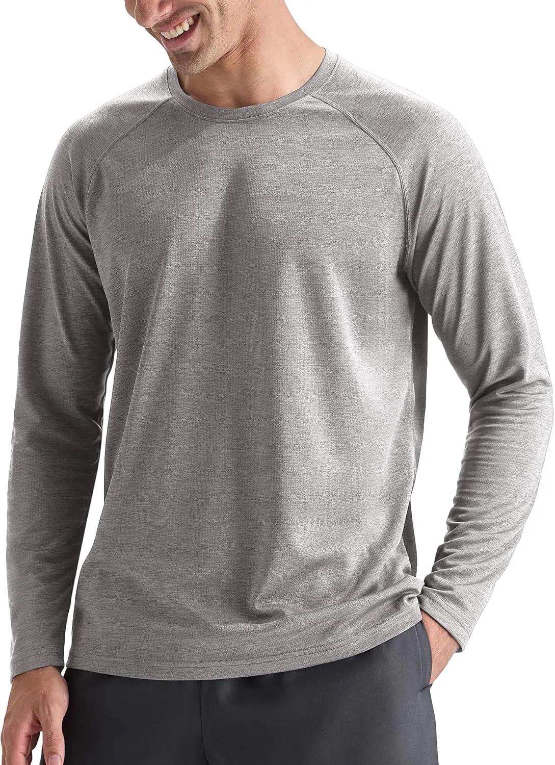 Men's Active Casual Long Sleeve Shirts Lightweight Dry Fit Workout Running Athletic Comfortable T-Shirts