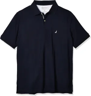 Nautica Men's Big and Tall Classic Fit Short Sleeve Solid Performance Deck Polo Shirt