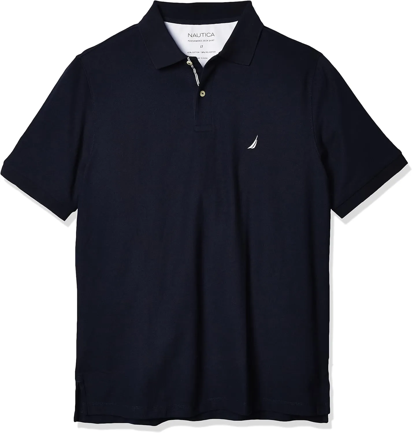 Nautica Men's Big and Tall Classic Fit Short Sleeve Solid Performance Deck Polo Shirt