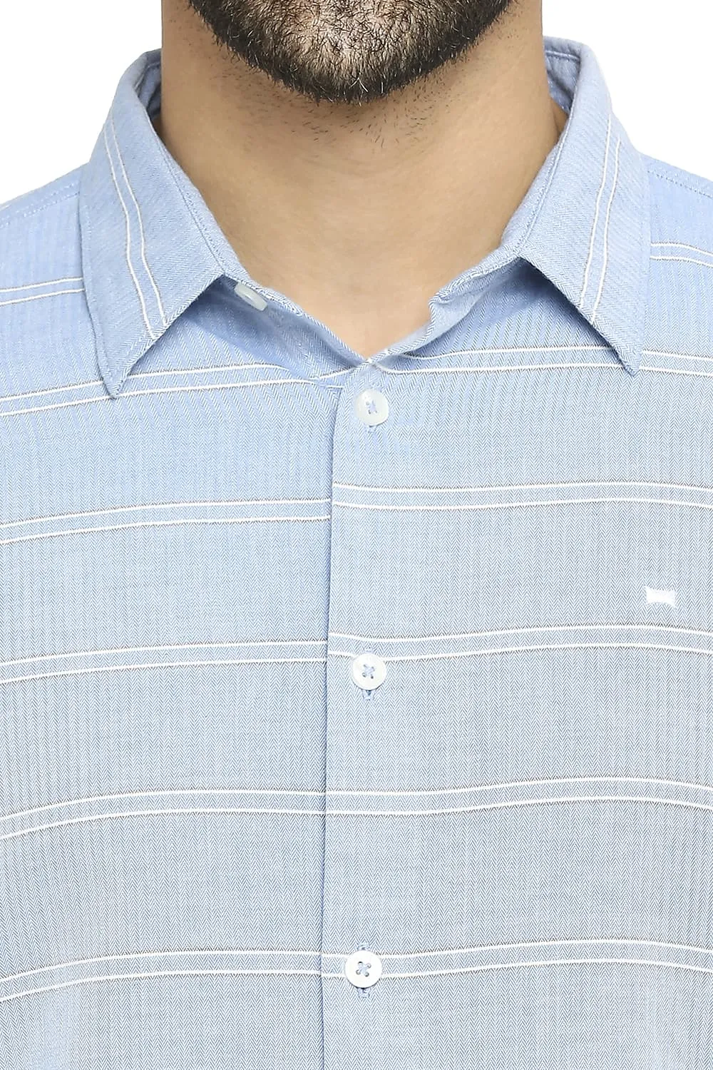 Slim Fit Cotton Twill Weft Stripe Shirt
