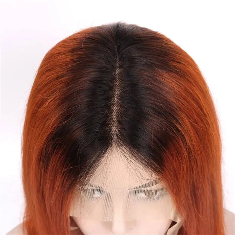 Trendy Ombre Straight Lace Frontal Human Hair Wig