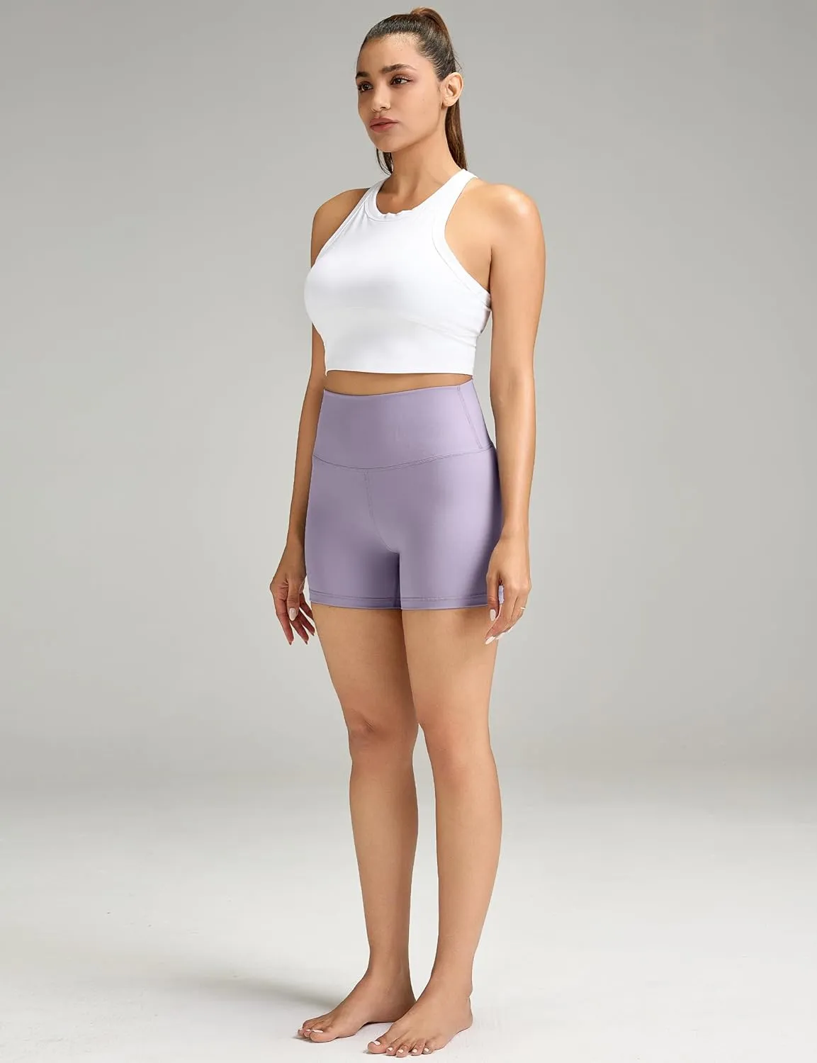 Women's High-Waisted Biker Shorts 4" / 6"  Soft Lycra Fabric, 4-Way Stretch, Perfect for Yoga, Running & Workout