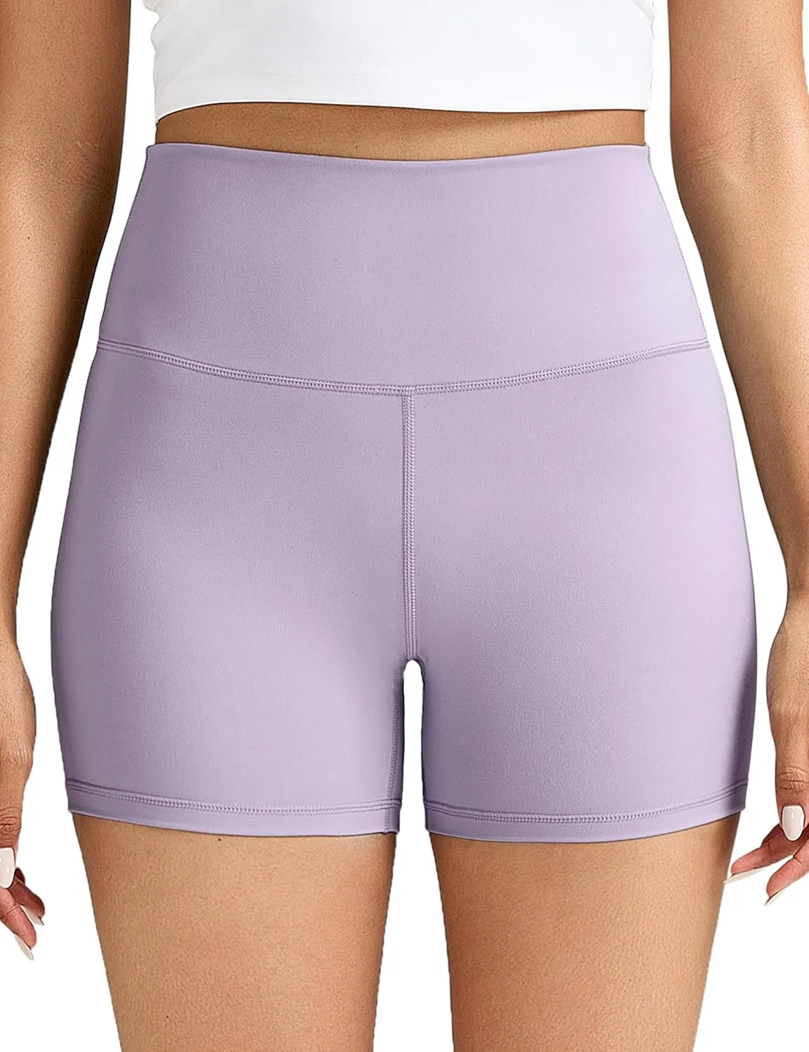 Women's High-Waisted Biker Shorts 4" / 6"  Soft Lycra Fabric, 4-Way Stretch, Perfect for Yoga, Running & Workout